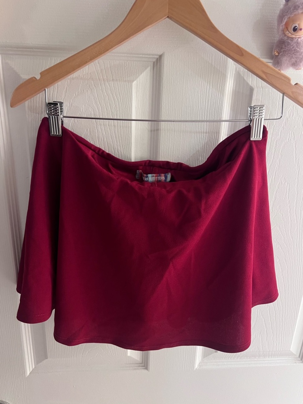Urban Outfitters burgundy mini skirt with shorts underneath